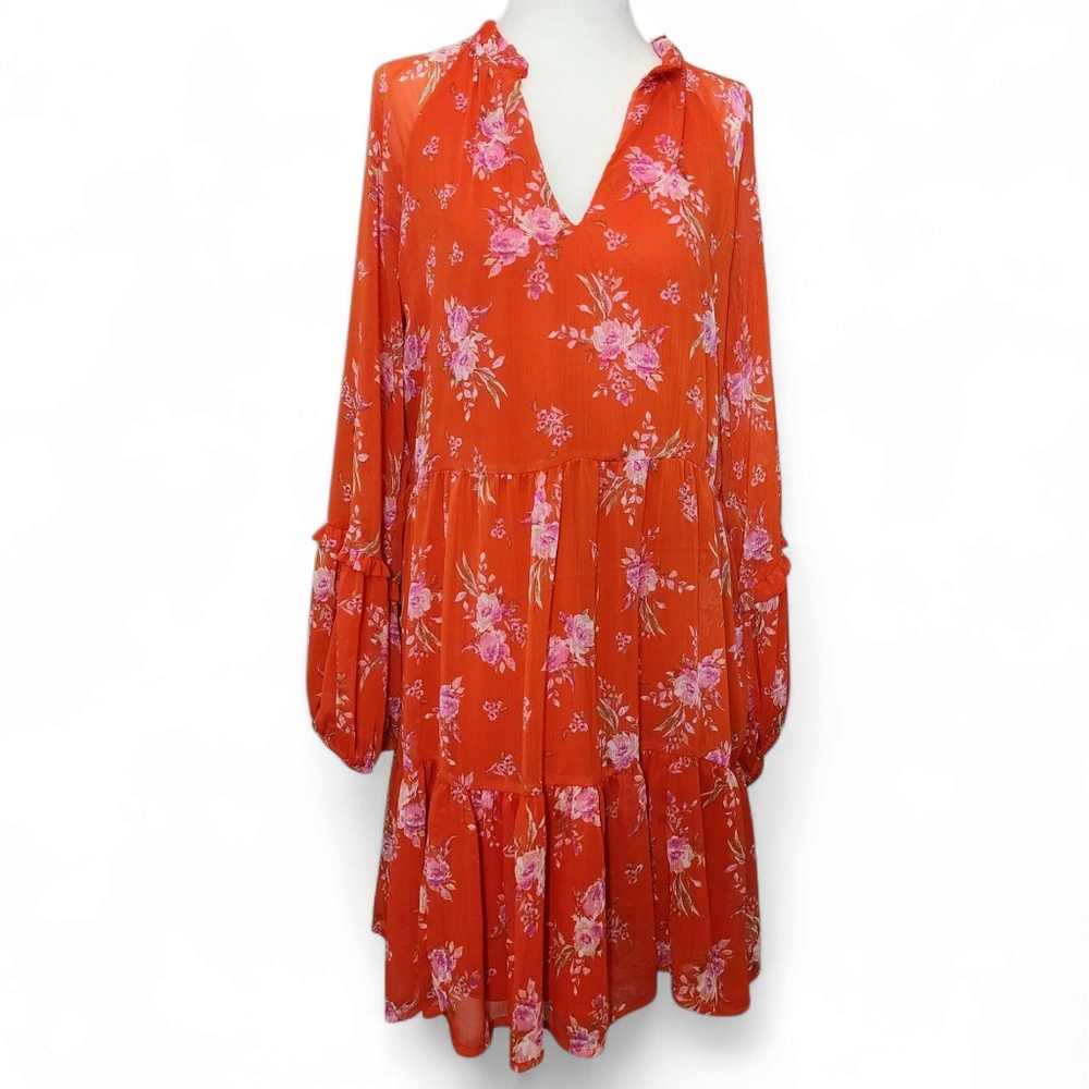 Vince Camuto Tangerine,Pink Floral Women's Mini Dress